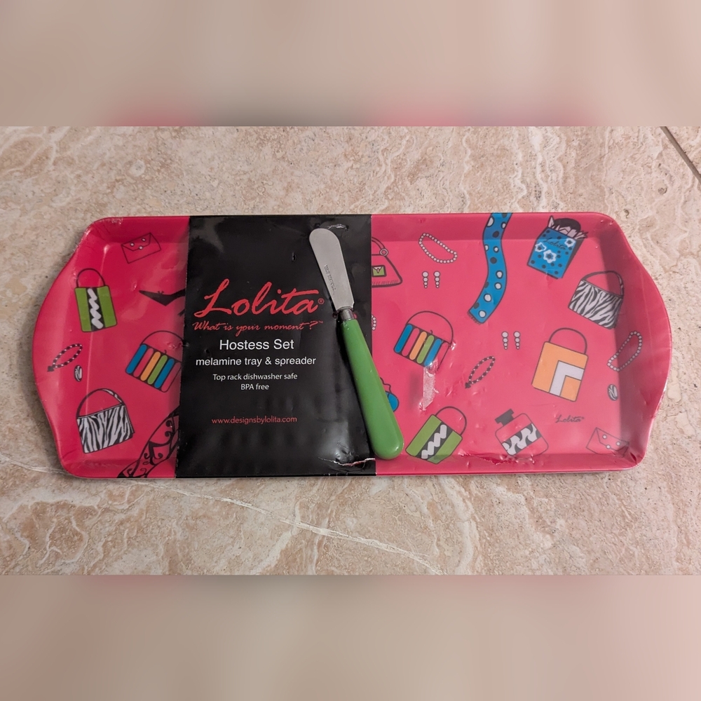 🛍️ Bundle   🩷👛NWT Lolita Fashionista Hostess Gift Set Tray & Spreader🩷👛